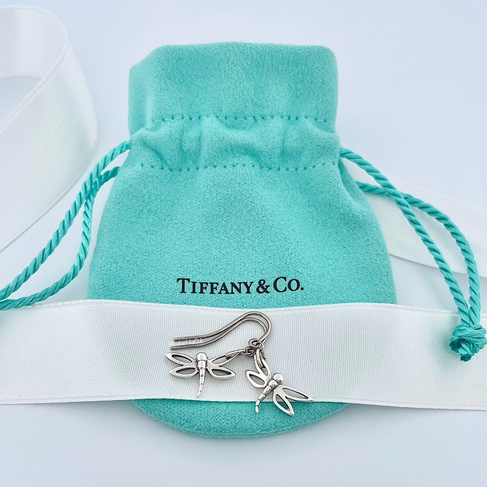 SOLD Authentic Tiffany & Co. Sterling Silver DRAGONFLY Hook Dangle Earrings 🩵